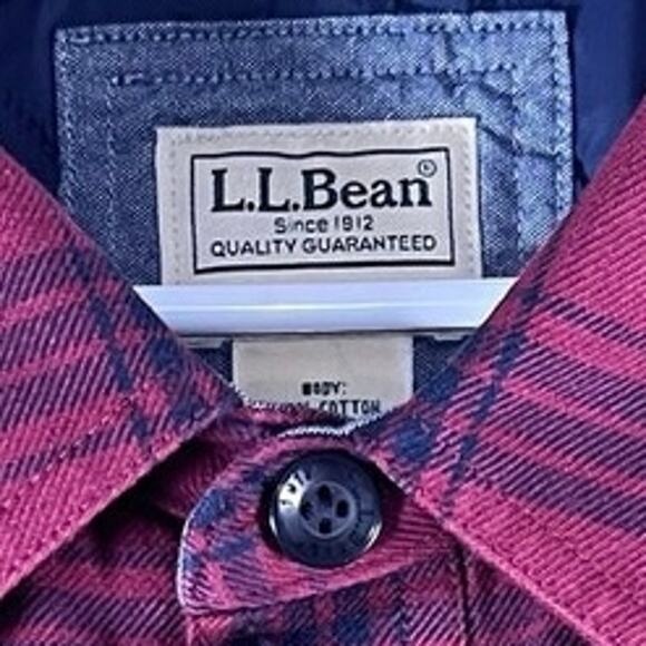 LL Bean Mens Prima Loft Lined Slightly Fitted Red Plaid Shacket Jacket Size 2XL - Picture 5 of 8